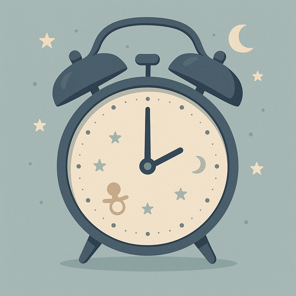 Clock illustration showing the 4-month sleep regression timeline